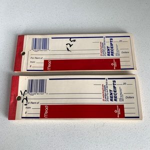 [Free If You Bundle $10+] Carbon Copy Rent Receipt Books